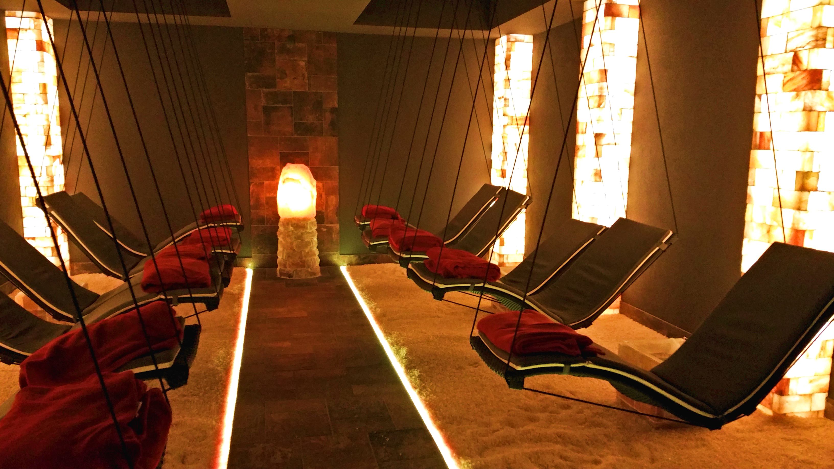 The Salt Room with swaying lounge chairs